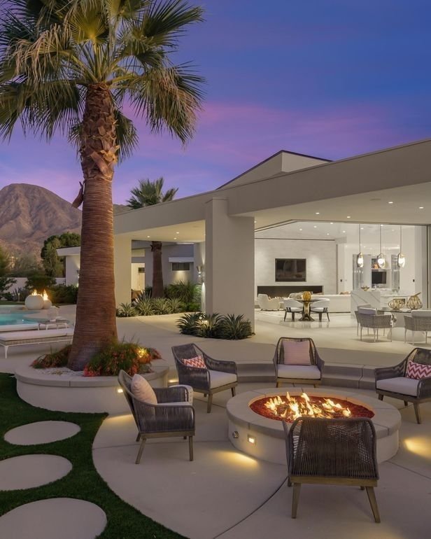 Private villa with a pool and manicured garden